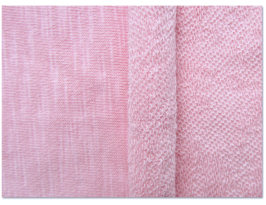 Pink 1.85M 320G Moisture Wicking Tianzhu Slub Cotton French Terry Fabric