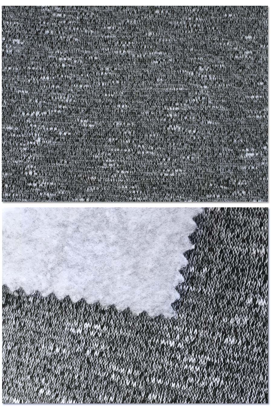1.8M 280G Knitted TC Gray Melange Fleece Fabric